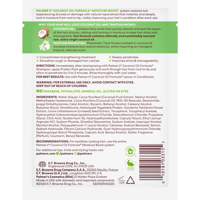 Palmer's Coconut Oil Protin Pack 60g - Image 5