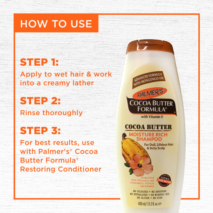 Palmer's Cocoa Butter Formula Moisture Rich Shampoo 400ml - Image 2